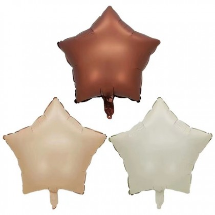 Image 115: Set 3pcs Cafe-Theme Helium Balloons | Cappuccino Latte Mocha Espresso Color | Star Shaped | Delivery By Car