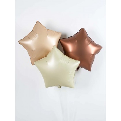 Image 114: Set 3pcs Cafe-Theme Helium Balloons | Cappuccino Latte Mocha Espresso Color | Star Shaped | Delivery By Car